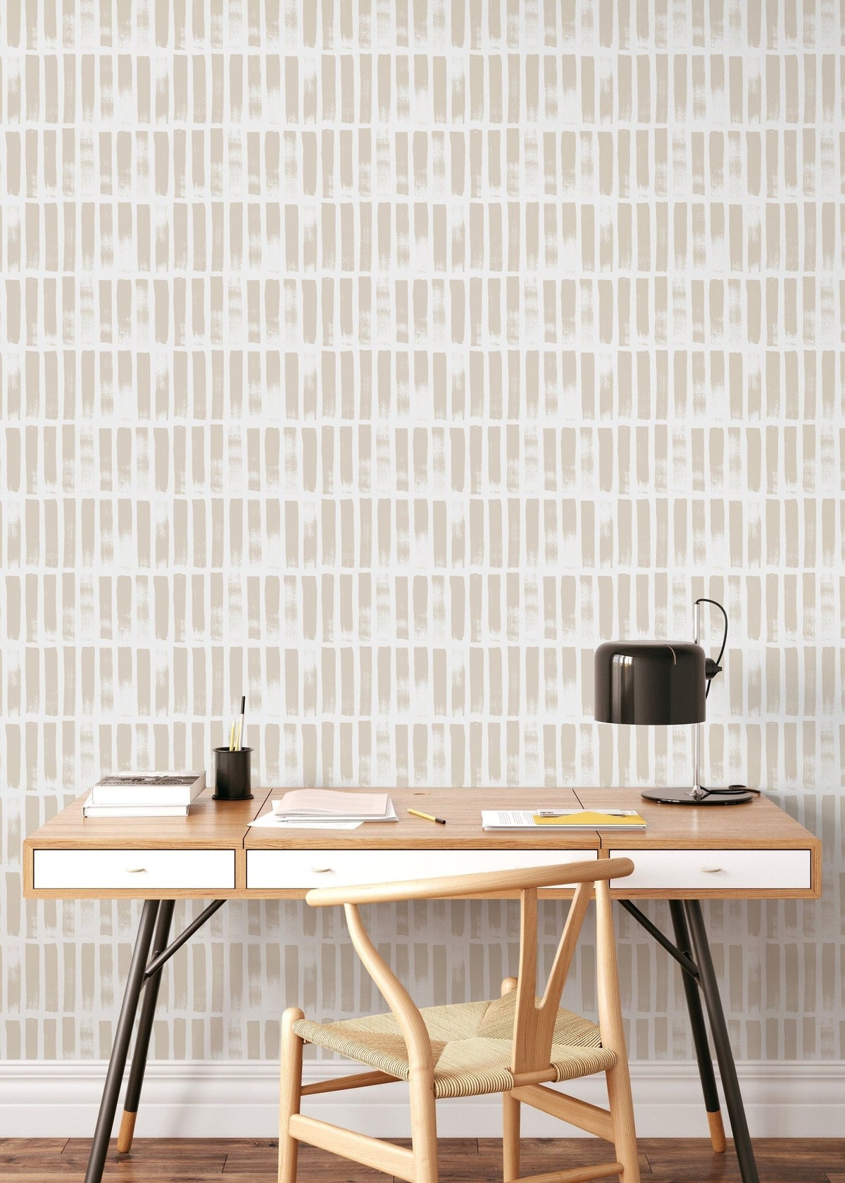 Paint Brush Dotted in Sand Wallpaper Abstract Removable and Repositionable Peel and Stick or Traditional Pre - pasted Wallpaper - ZADF - WallTrend