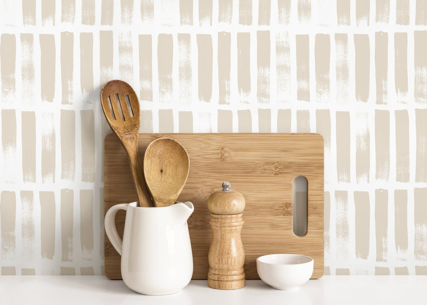 Paint Brush Dotted in Sand Wallpaper Abstract Removable and Repositionable Peel and Stick or Traditional Pre - pasted Wallpaper - ZADF - WallTrend