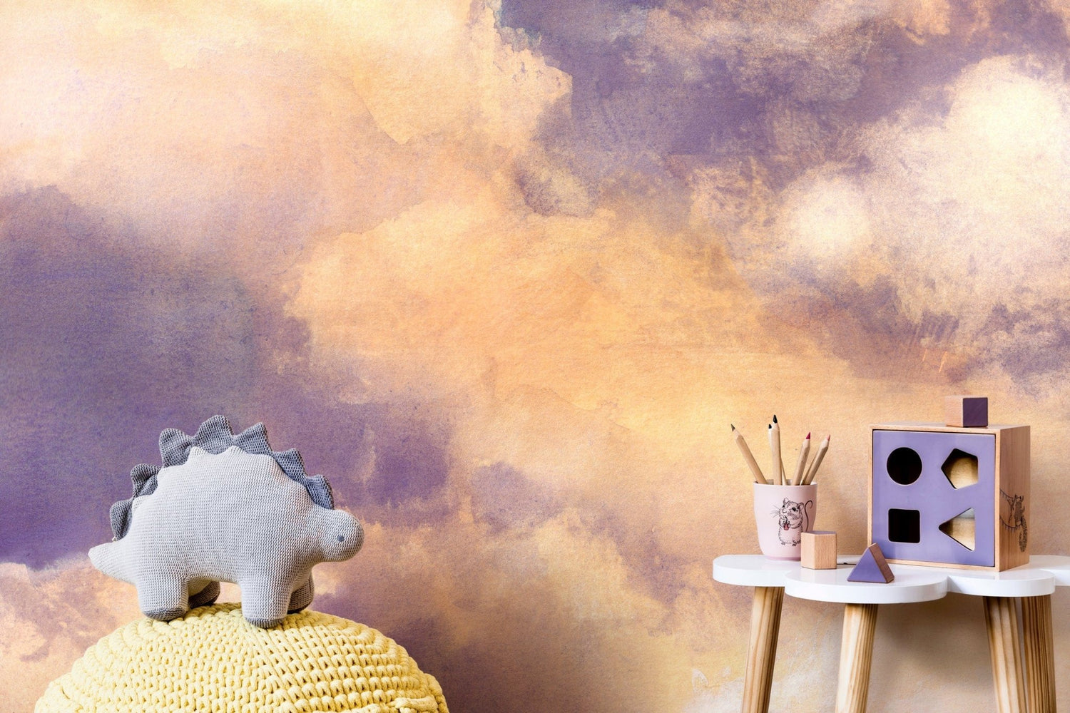 Pastel Color Watercolor Wallpaper / Peel and Stick Wallpaper Removable Wallpaper Home Decor Wall Art Wall Decor Room Decor - C917 - WallTrend