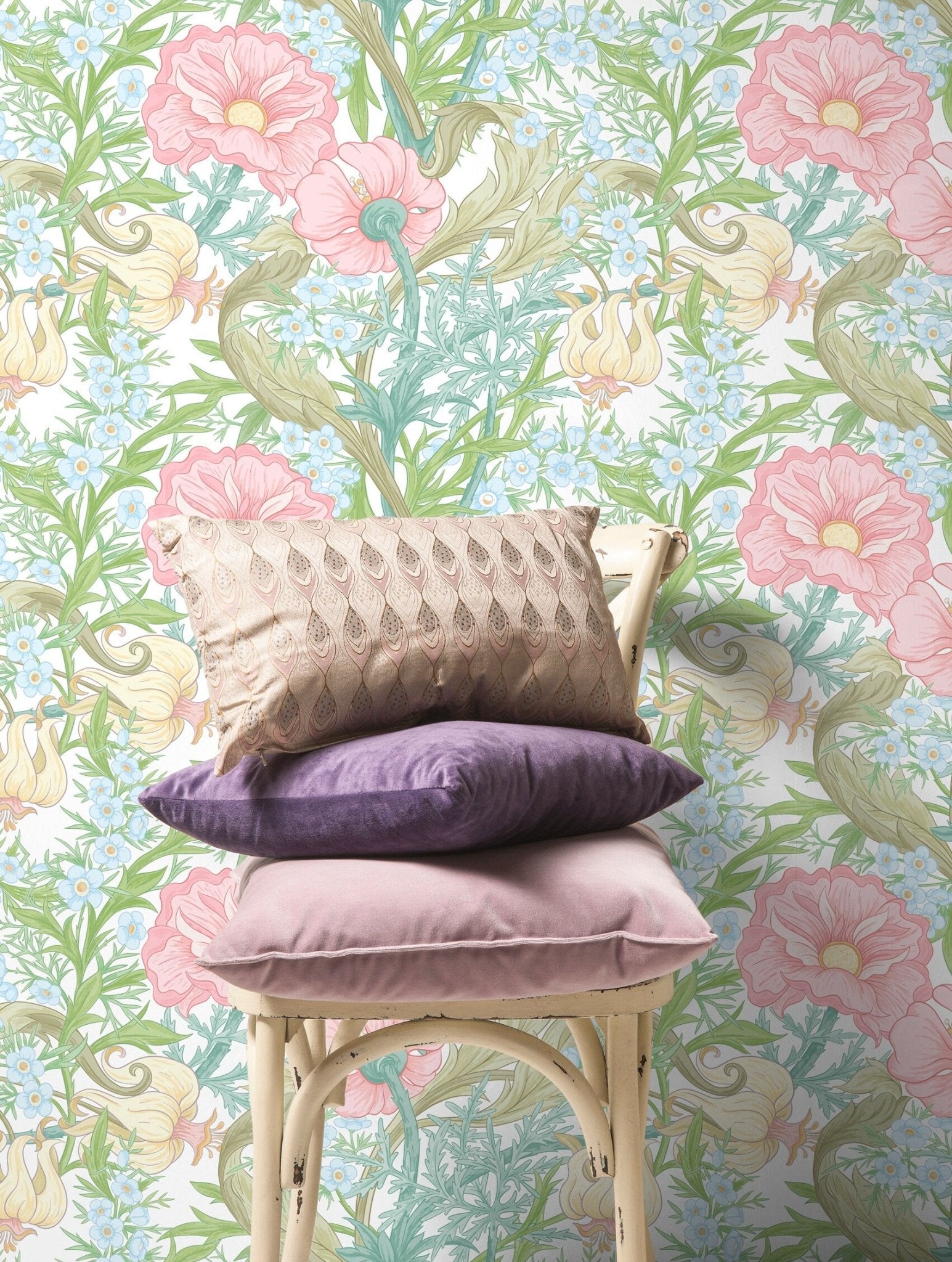 Pastel Floral Harmony Wallpaper - C409 - WallTrend