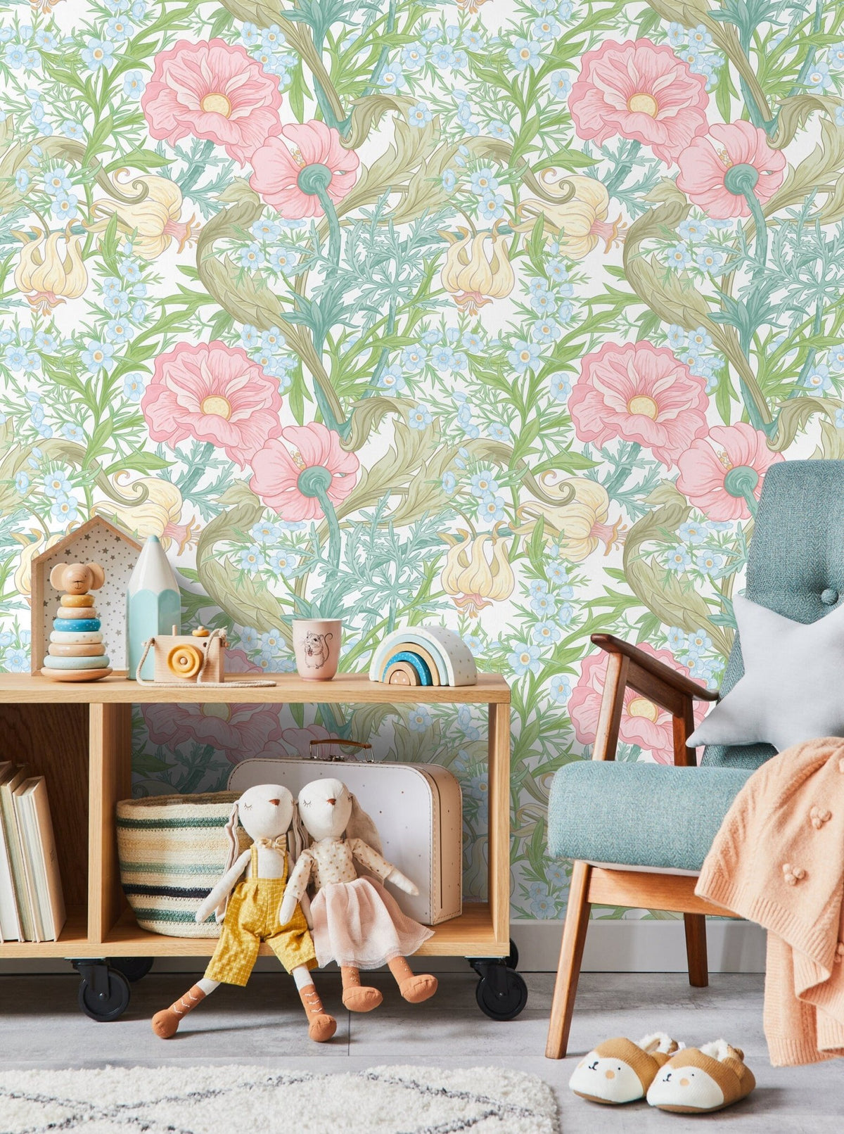 Pastel Floral Harmony Wallpaper - C409 - WallTrend