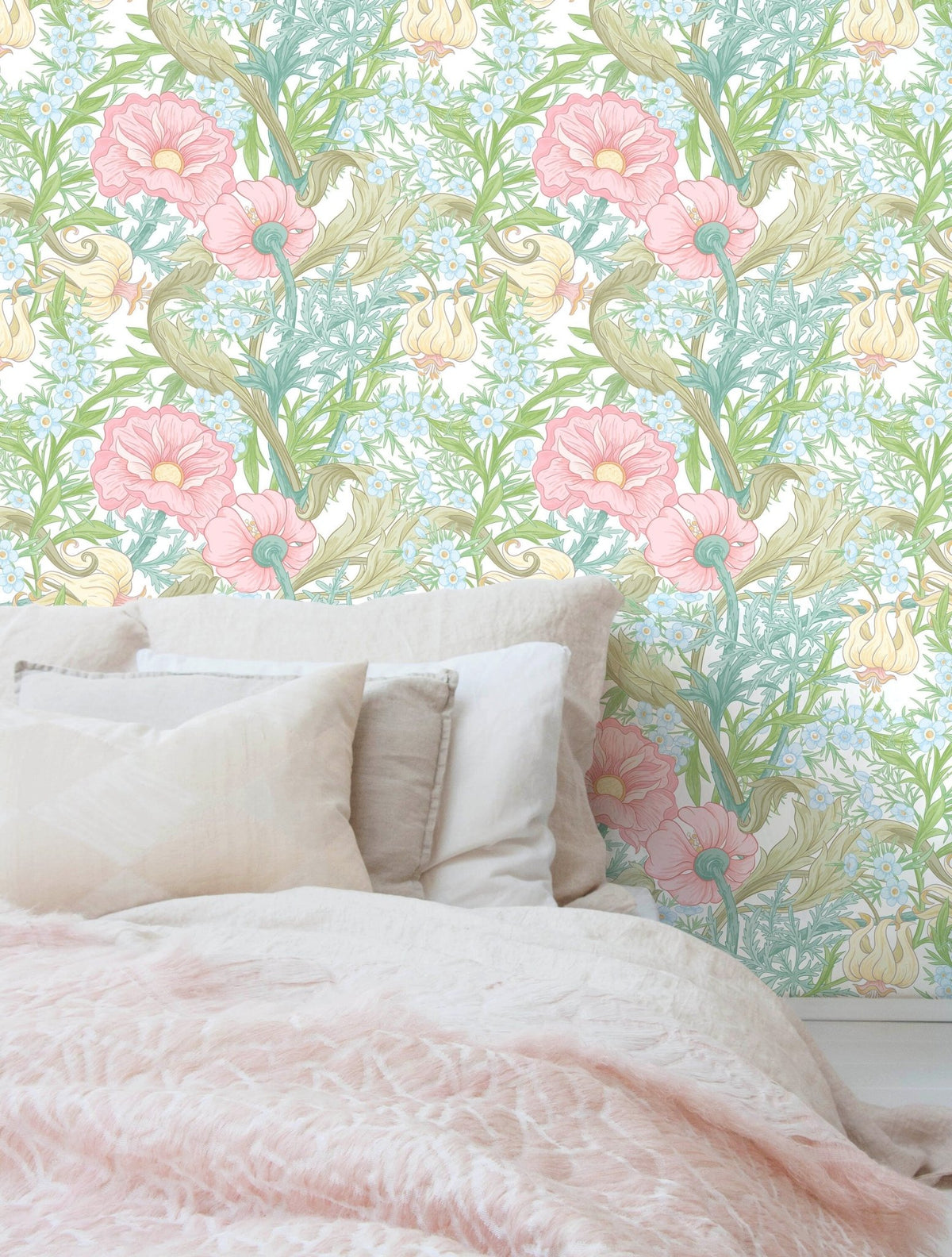 Pastel Floral Harmony Wallpaper - C409 - WallTrend