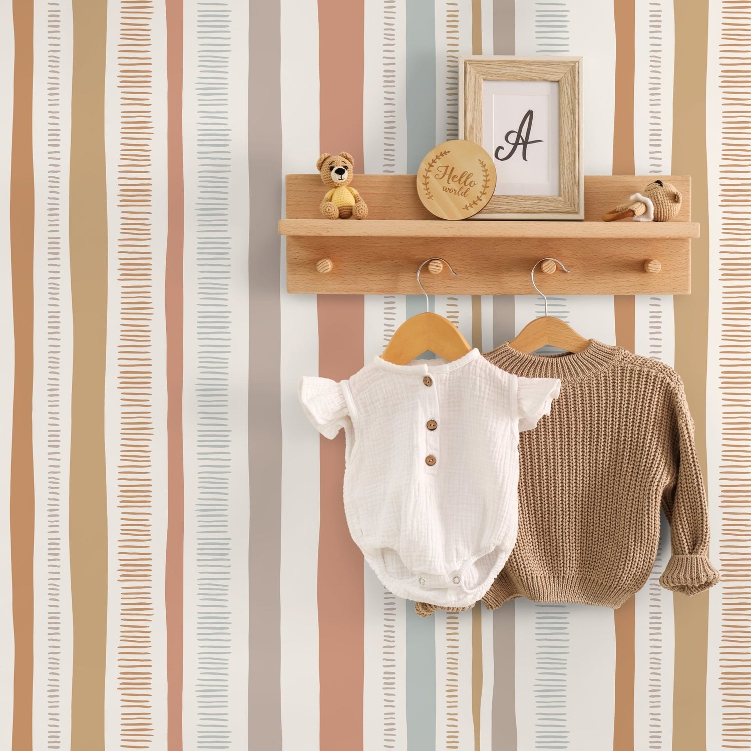 Pastel Striped Wallpaper Abstract Wallpaper Peel and Stick and Traditional Wallpaper - D834 - WallTrend