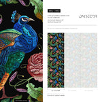 Peacock Wallpaper Dark Floral Wallpaper Peel and Stick and Traditional Wallpaper - D882 - WallTrend
