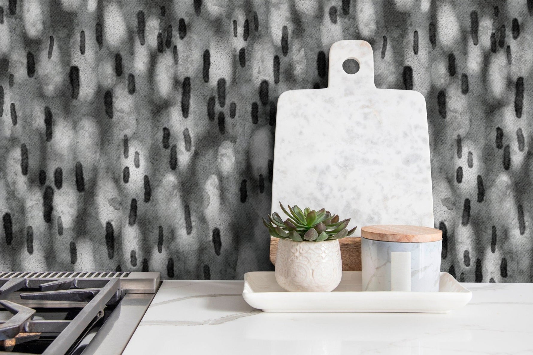 Peel and Stick Wallpaper Removable Wallpaper Wall Decor Home Decor Wall Art Printable Wall Art Room Decor Watercolor / Gray Abstract - X113 - WallTrend