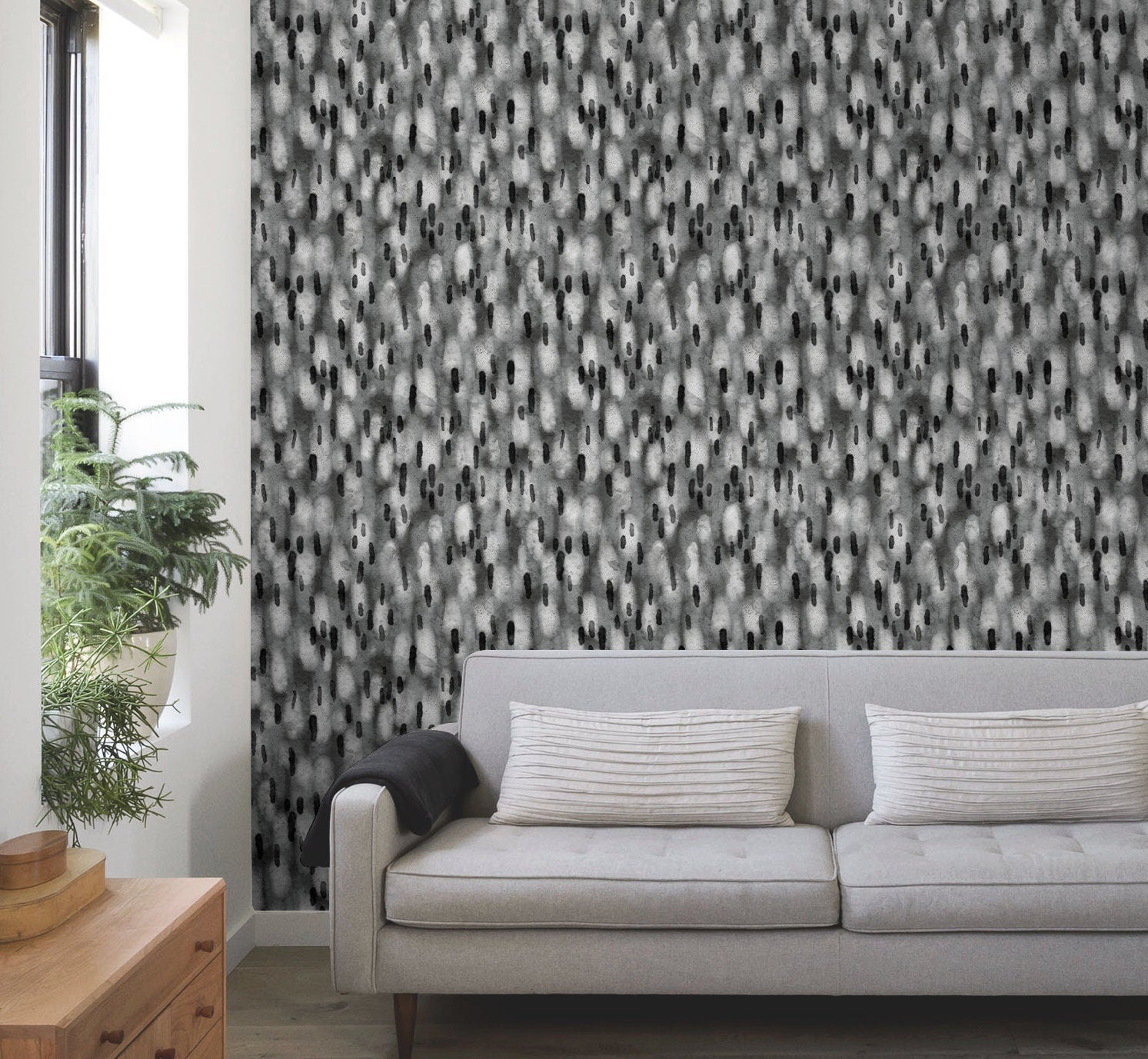 Peel and Stick Wallpaper Removable Wallpaper Wall Decor Home Decor Wall Art Printable Wall Art Room Decor Watercolor / Gray Abstract - X113 - WallTrend