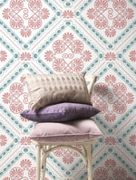 Pink and Blue Retro Tile Wallpaper / Peel and Stick Wallpaper Removable Wallpaper Home Decor Wall Art Wall Decor Room Decor - D135 - WallTrend