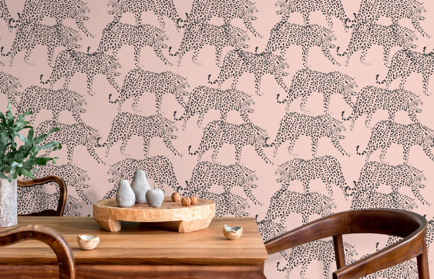 Pink Boho Cheetah Wallpaper Removable and Repositionable Peel and Stick or Traditional Pre - pasted Wallpaper - ZADM - WallTrend