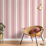 Pink Striped Wallpaper Vintage Wallpaper Peel and Stick and Traditional Wallpaper - D759 - WallTrend