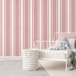 Pink Striped Wallpaper Vintage Wallpaper Peel and Stick and Traditional Wallpaper - D759 - WallTrend