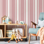 Pink Striped Wallpaper Vintage Wallpaper Peel and Stick and Traditional Wallpaper - D759 - WallTrend