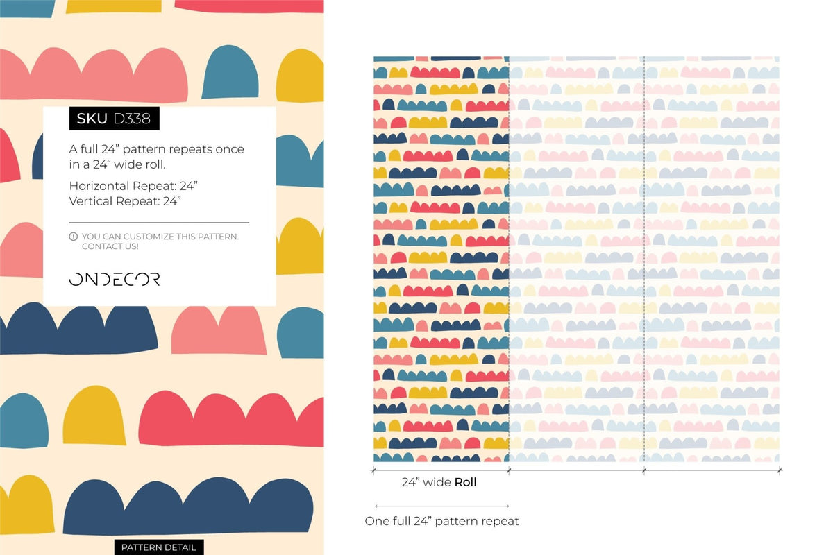 Playful Arch Pattern Wallpaper - D338 - WallTrend