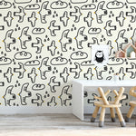 Playful Birds and Clouds Wallpaper - C705 - WallTrend