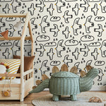 Playful Birds and Clouds Wallpaper - C705 - WallTrend