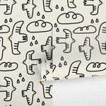 Playful Birds and Clouds Wallpaper - C705 - WallTrend