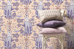 Playful Cat and Floral Motif Wallpaper - D292 - WallTrend