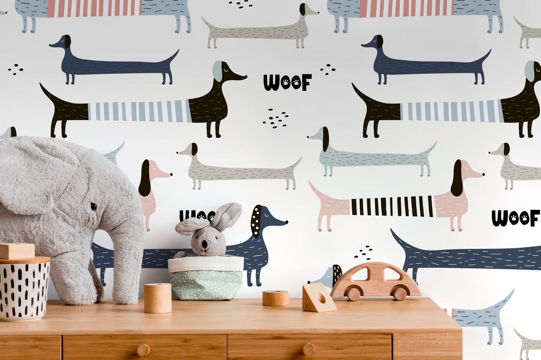 Playful Dachshunds Wallpaper - D100 - WallTrend