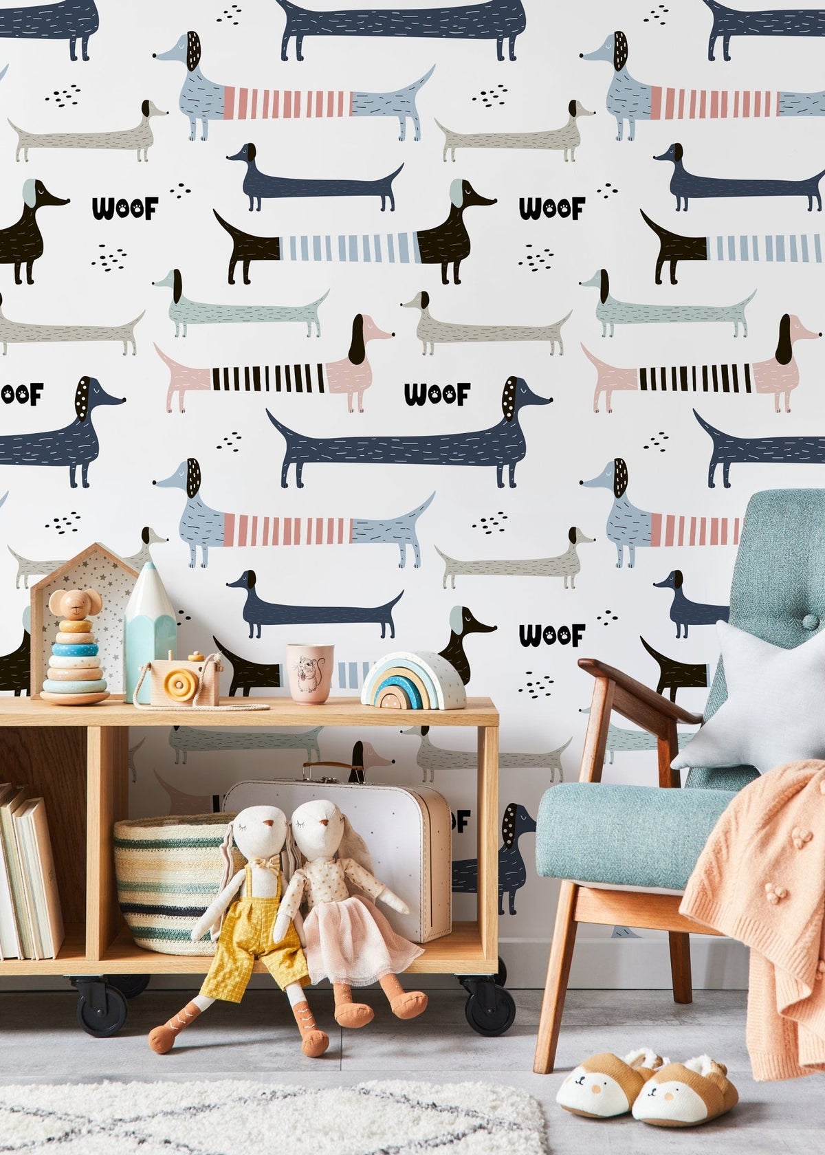 Playful Dachshunds Wallpaper - D100 - WallTrend