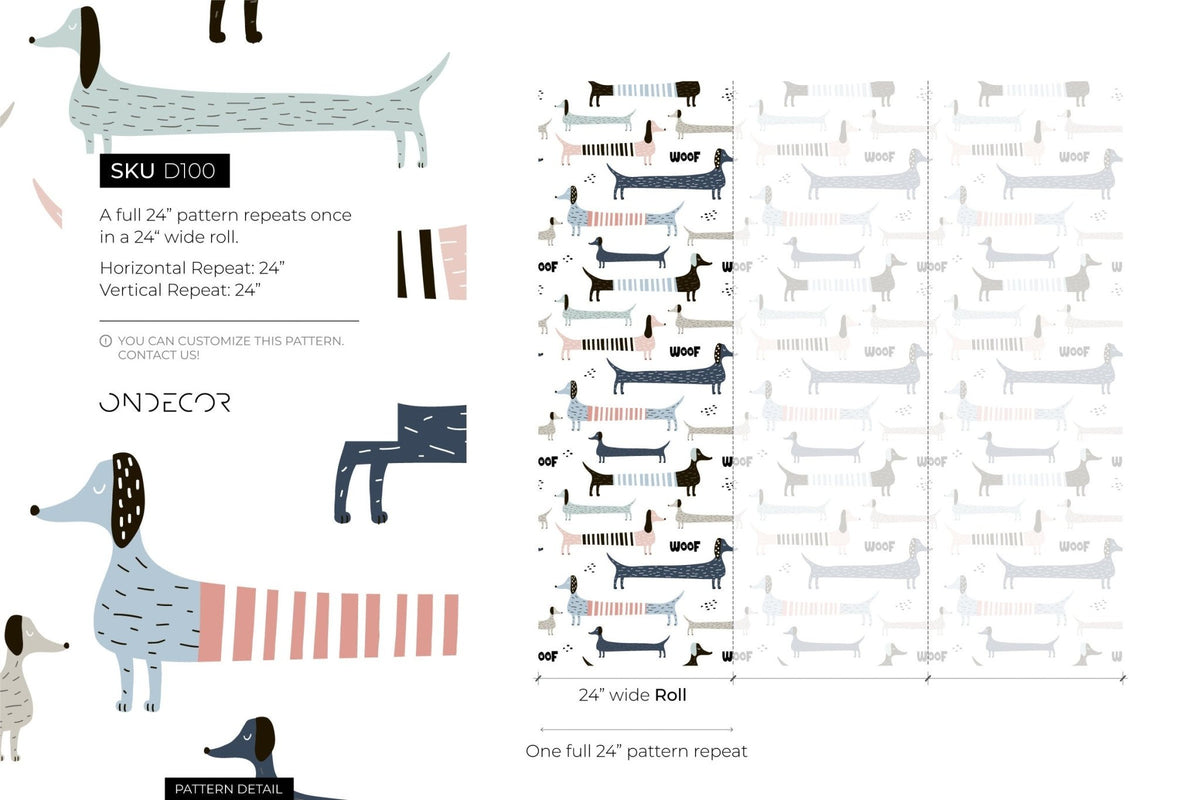 Playful Dachshunds Wallpaper - D100 - WallTrend