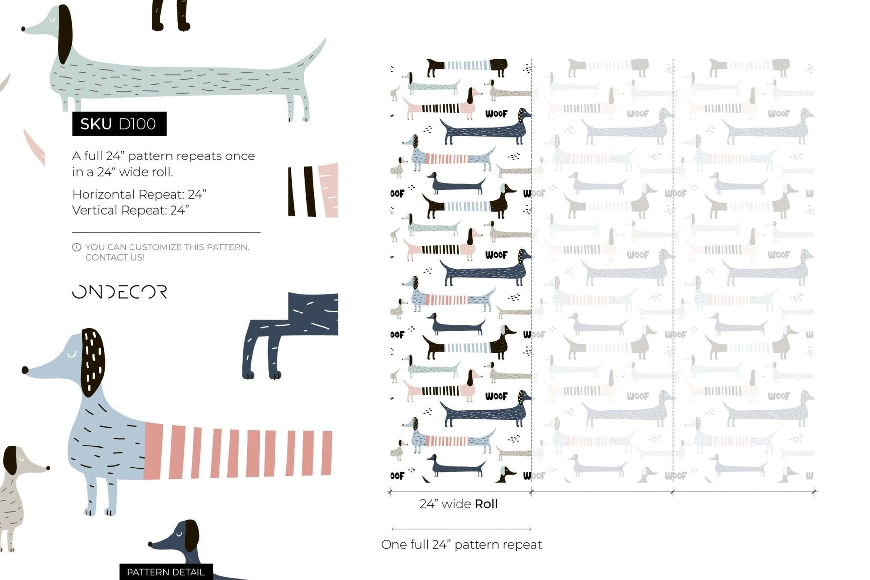 Playful Dachshunds Wallpaper - D100 - WallTrend
