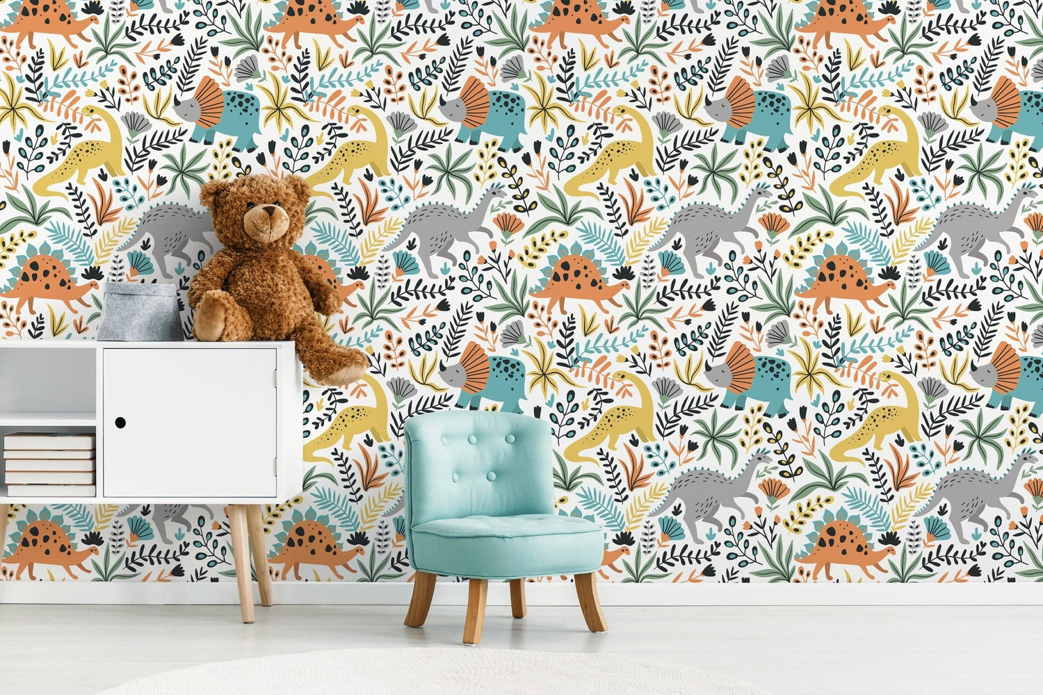Playful Dinosaurs Wallpaper - D483 - WallTrend