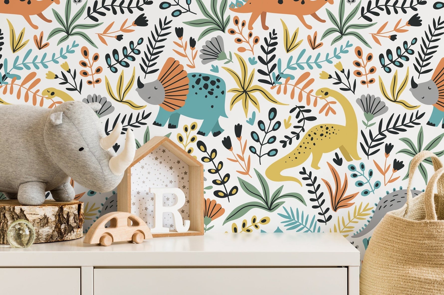 Playful Dinosaurs Wallpaper - D483 - WallTrend