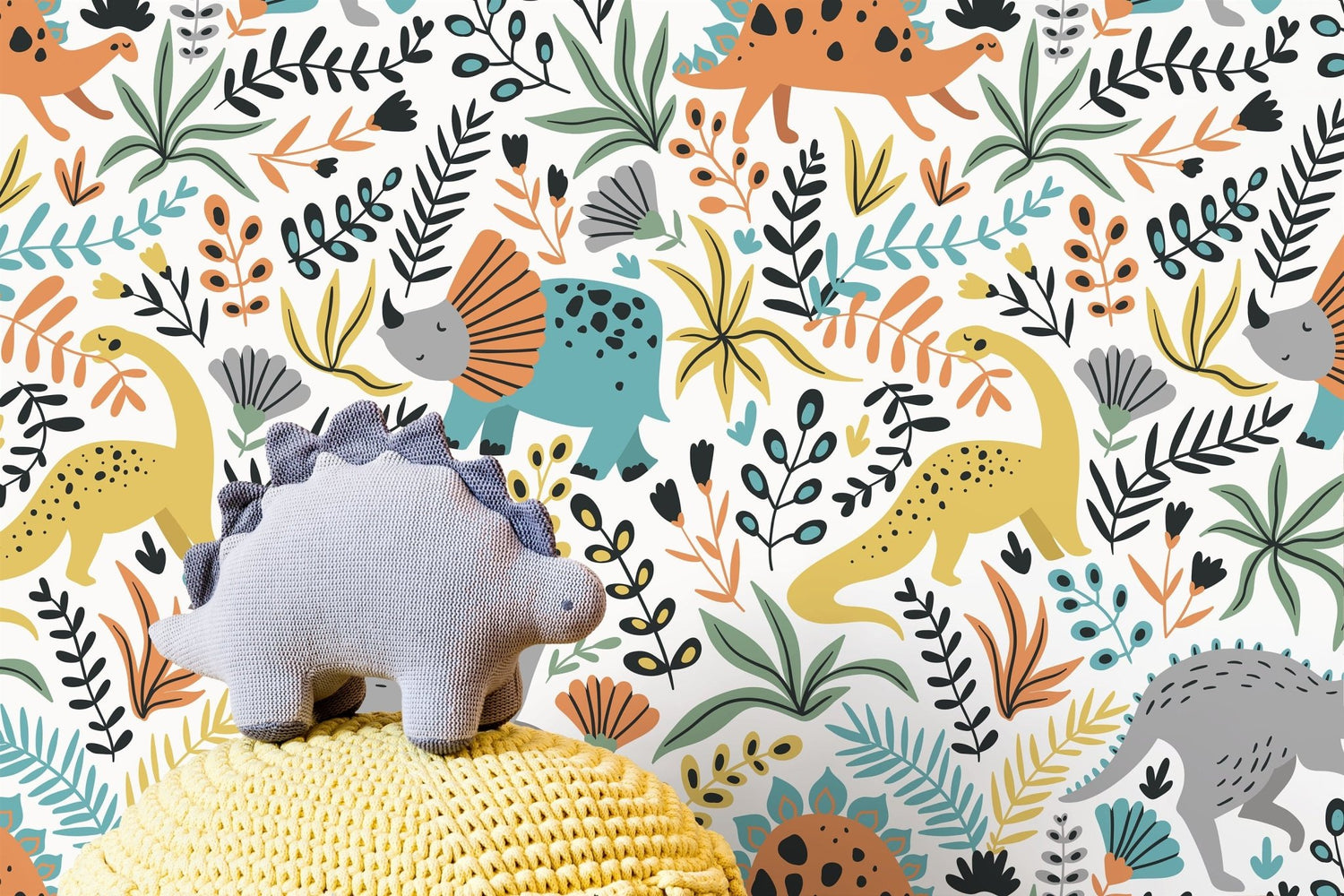 Playful Dinosaurs Wallpaper - D483 - WallTrend
