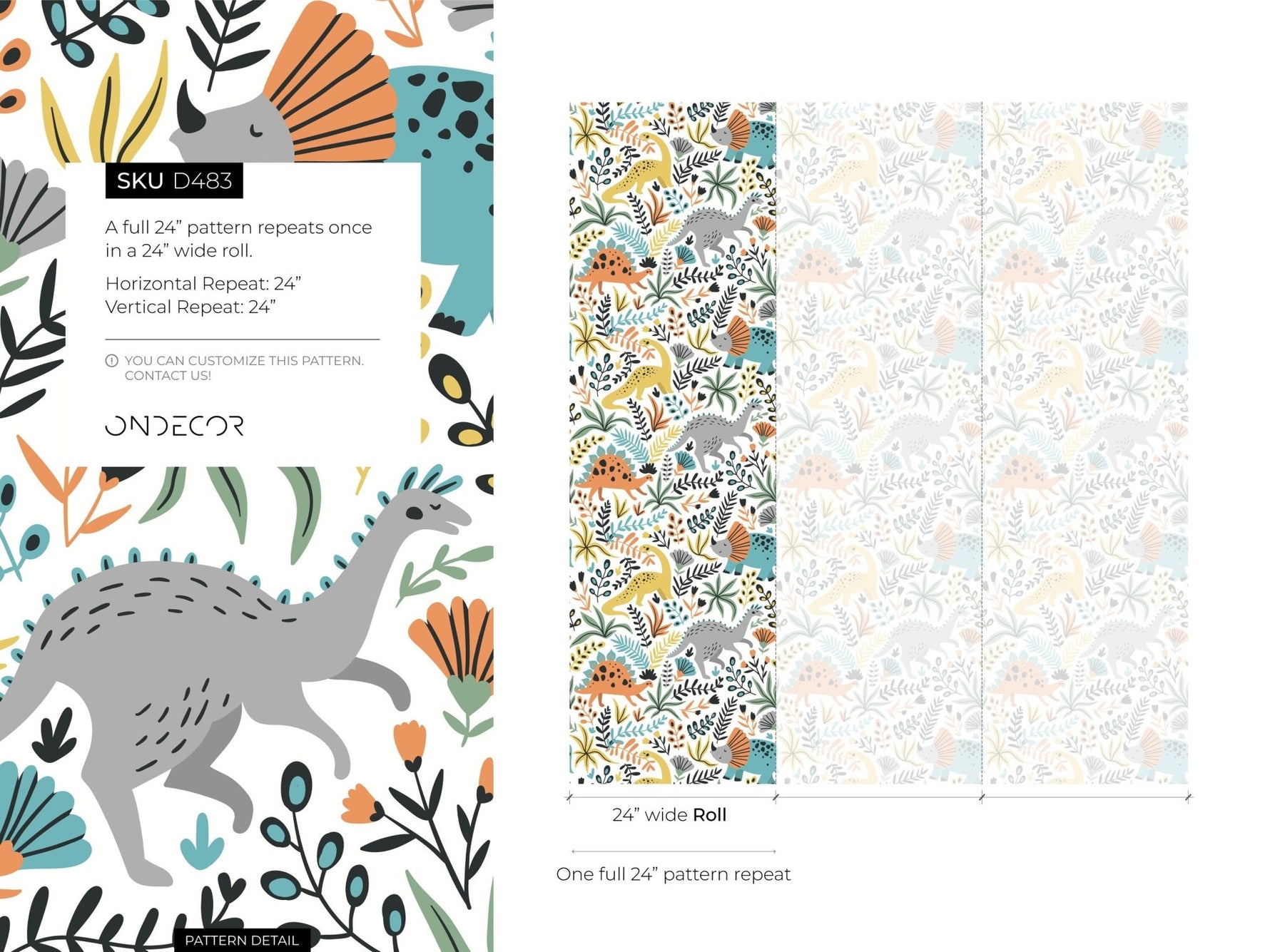 Playful Dinosaurs Wallpaper - D483 - WallTrend
