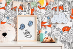 Playful Foxes and Trees Wallpaper - SKU B698 - WallTrend