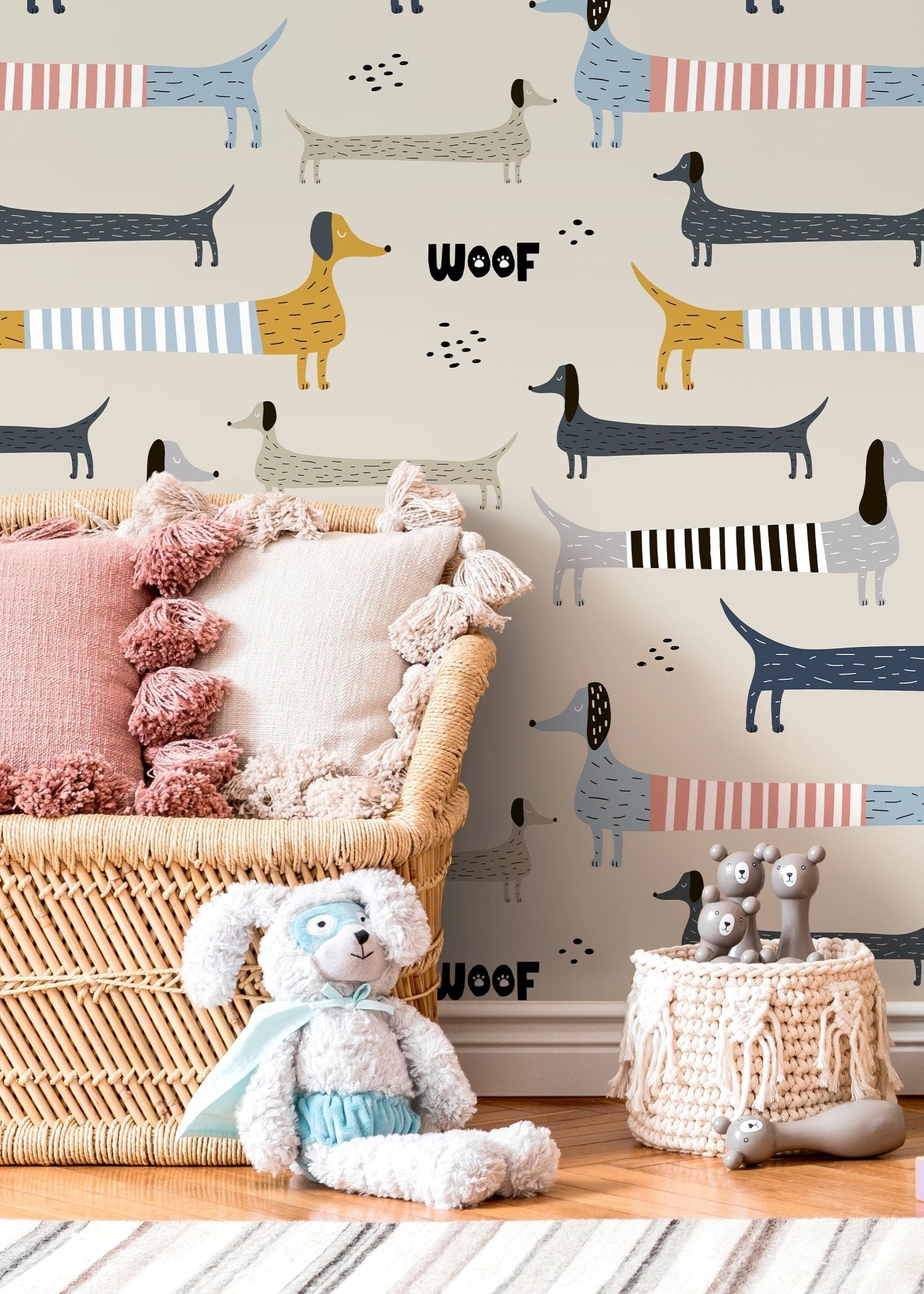 Playful Pups Wallpaper - D101 - WallTrend