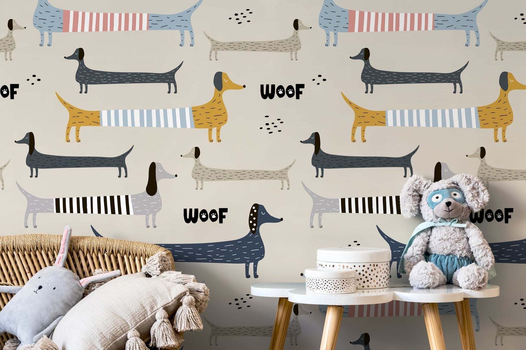 Playful Pups Wallpaper - D101 - WallTrend