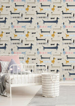 Playful Pups Wallpaper - D101 - WallTrend
