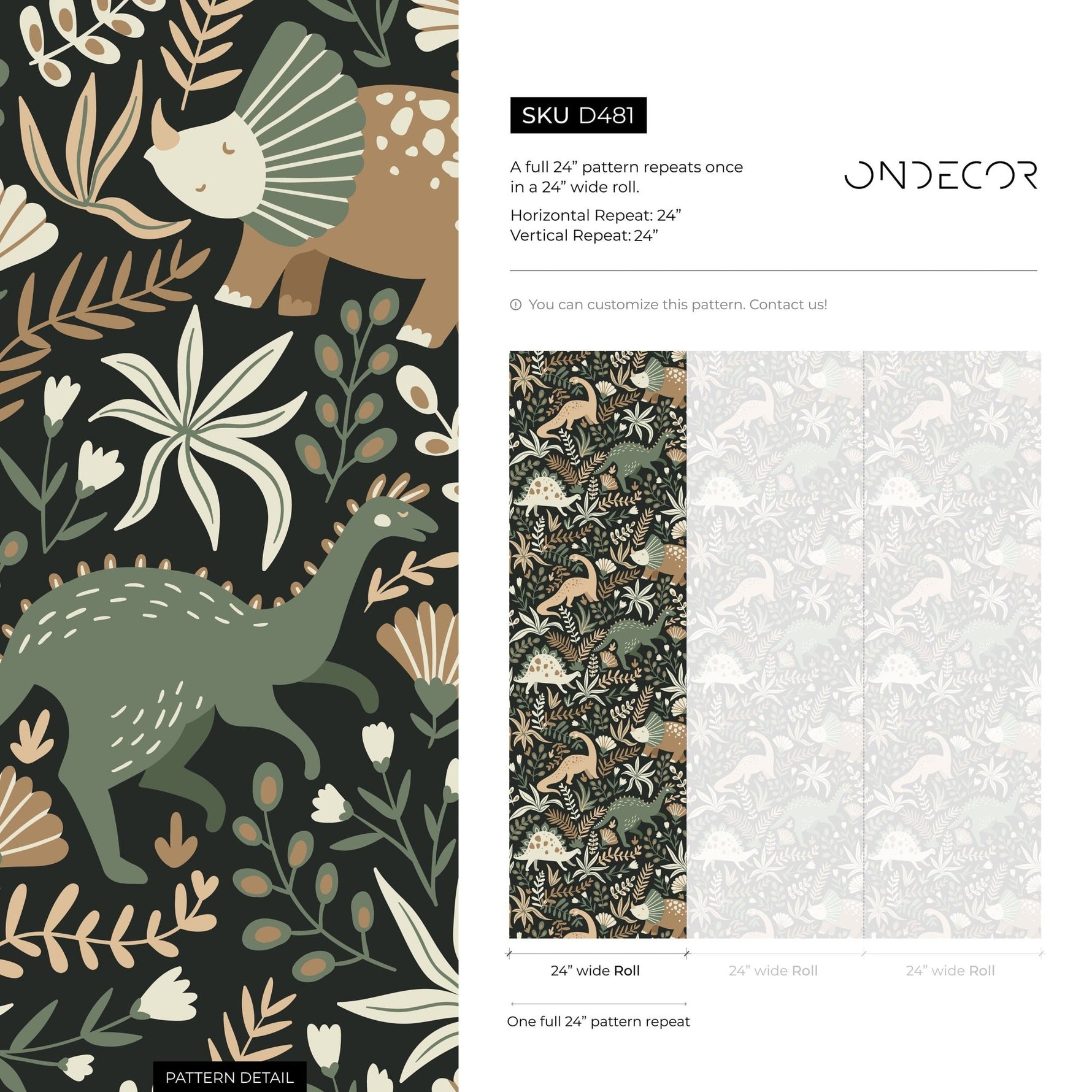 Prehistoric Fauna Wallpaper - D481 - WallTrend