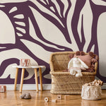 Purple Abstract Art Wallpaper Large Modern Wallpaper Peel and Stick and Traditional Wallpaper - D626 - WallTrend