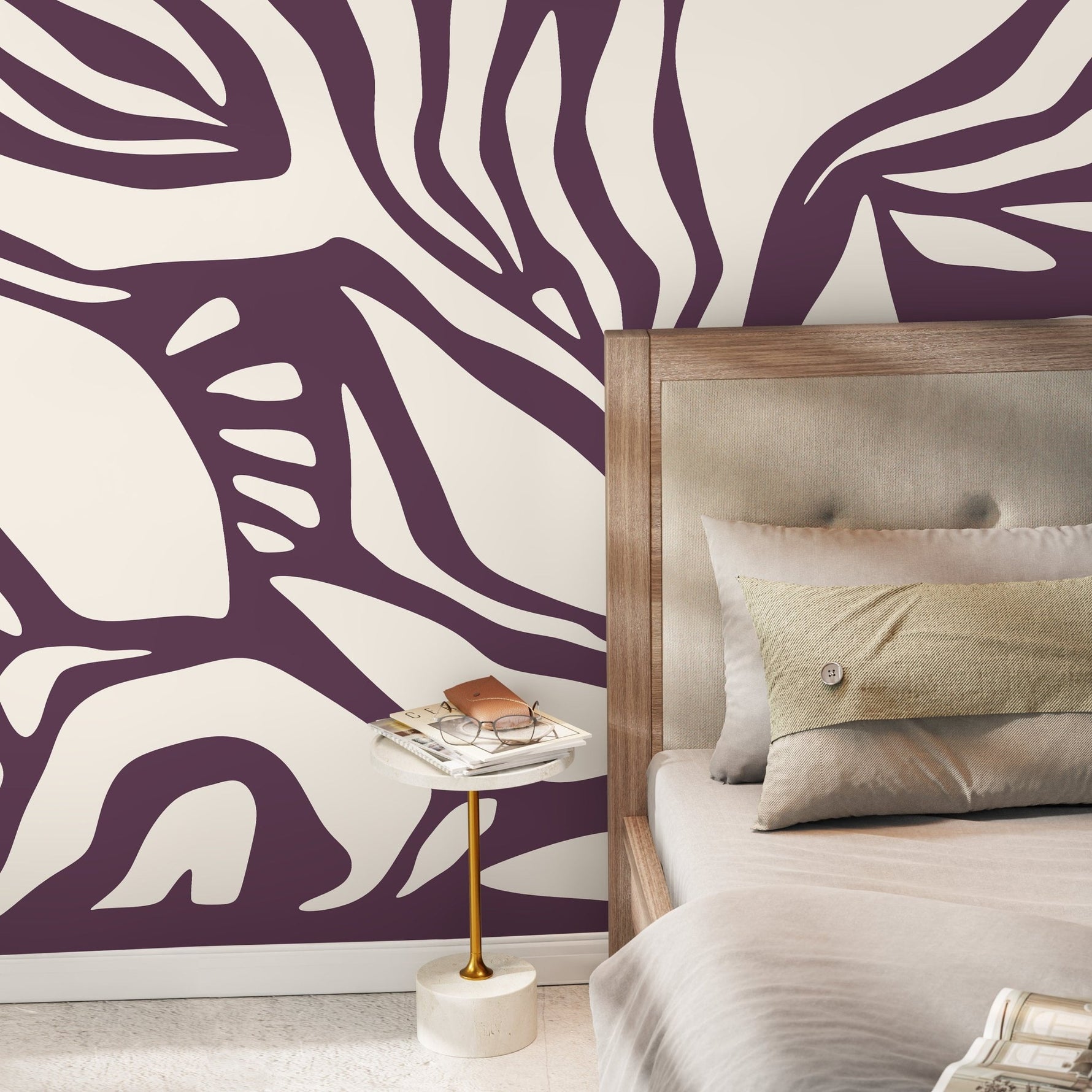 Purple Abstract Art Wallpaper Large Modern Wallpaper Peel and Stick and Traditional Wallpaper - D626 - WallTrend