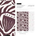 Purple Abstract Floral Wallpaper Modern Wallpaper Peel and Stick and Traditional Wallpaper - D710 - WallTrend