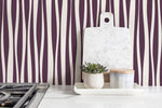 Purple Abstract Striped Wallpaper / Peel and Stick Wallpaper Removable Wallpaper Home Decor Wall Art Wall Decor Room Decor - D485 - WallTrend