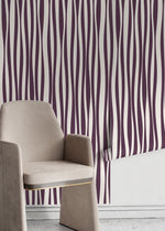Purple Abstract Striped Wallpaper / Peel and Stick Wallpaper Removable Wallpaper Home Decor Wall Art Wall Decor Room Decor - D485 - WallTrend