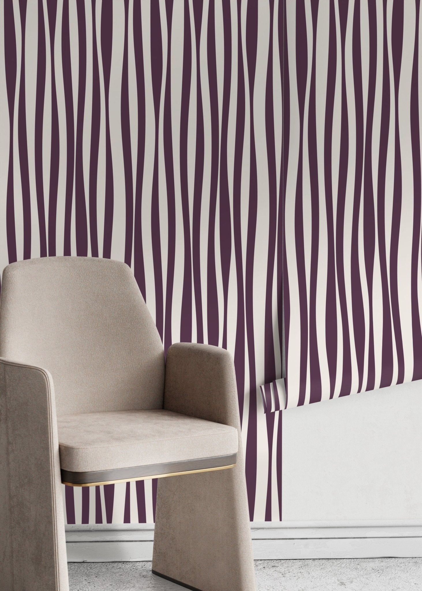 Purple Abstract Striped Wallpaper / Peel and Stick Wallpaper Removable Wallpaper Home Decor Wall Art Wall Decor Room Decor - D485 - WallTrend