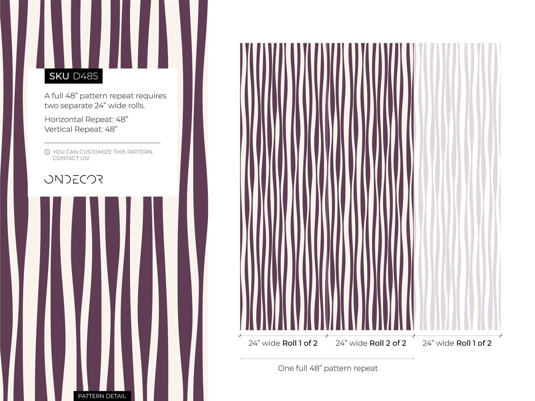 Purple Abstract Striped Wallpaper / Peel and Stick Wallpaper Removable Wallpaper Home Decor Wall Art Wall Decor Room Decor - D485 - WallTrend
