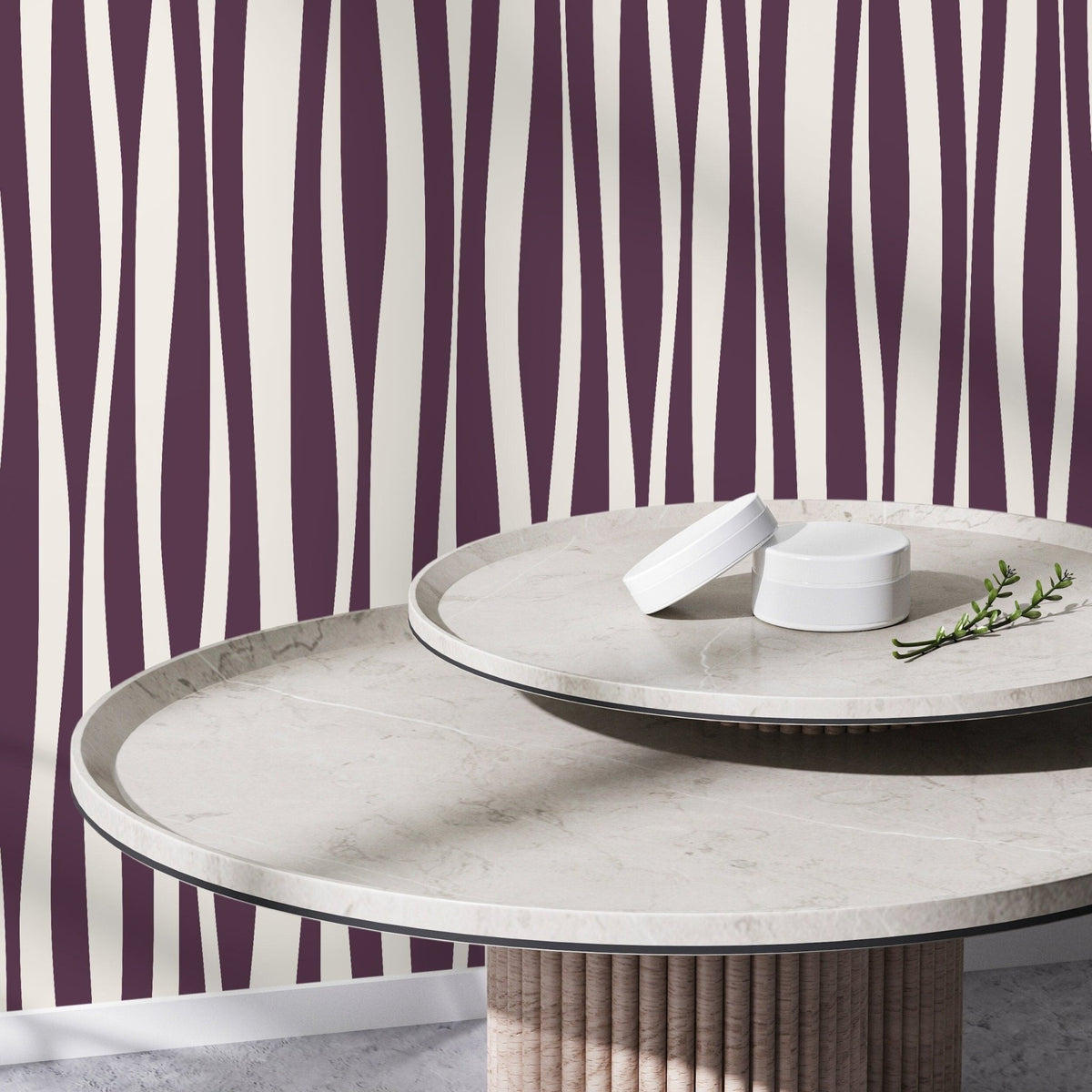 Purple Abstract Striped Wallpaper / Peel and Stick Wallpaper Removable Wallpaper Home Decor Wall Art Wall Decor Room Decor - D485 - WallTrend