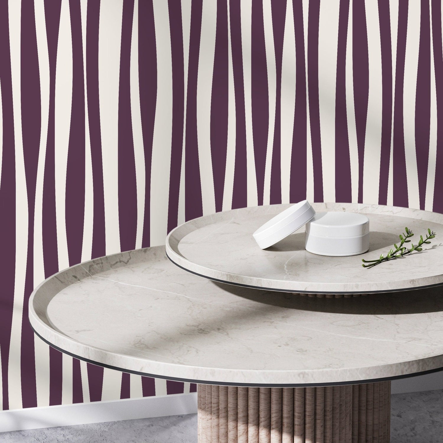 Purple Abstract Striped Wallpaper / Peel and Stick Wallpaper Removable Wallpaper Home Decor Wall Art Wall Decor Room Decor - D485 - WallTrend