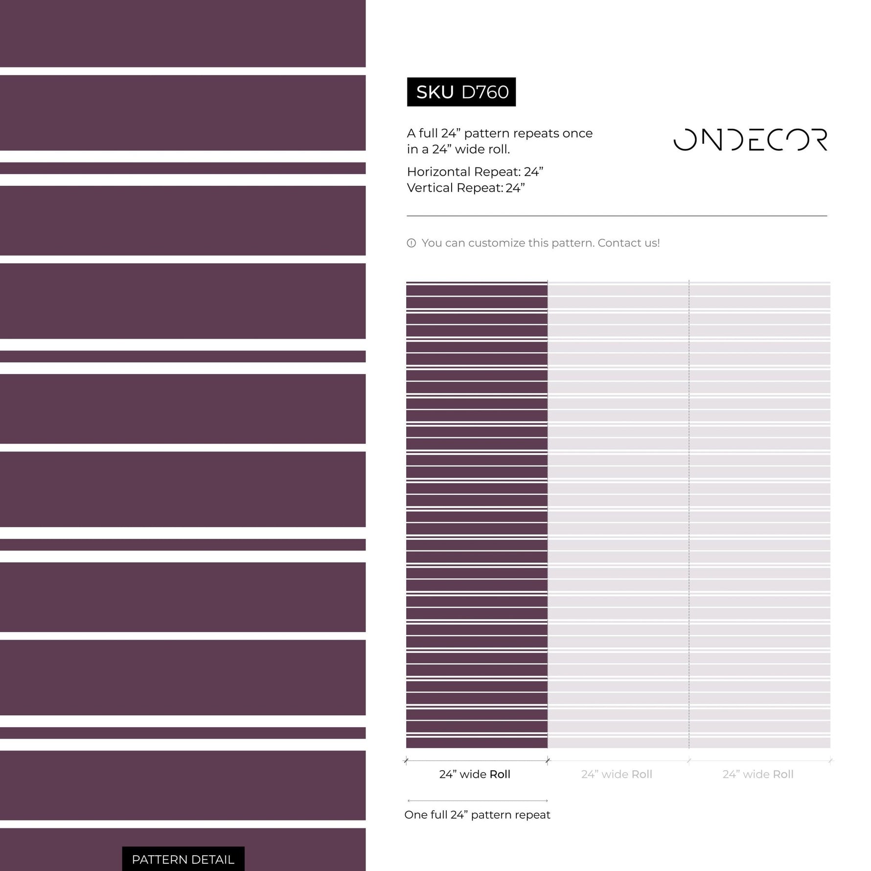 Purple Striped Wallpaper Modern Wallpaper Peel and Stick and Traditional Wallpaper - D760 - WallTrend