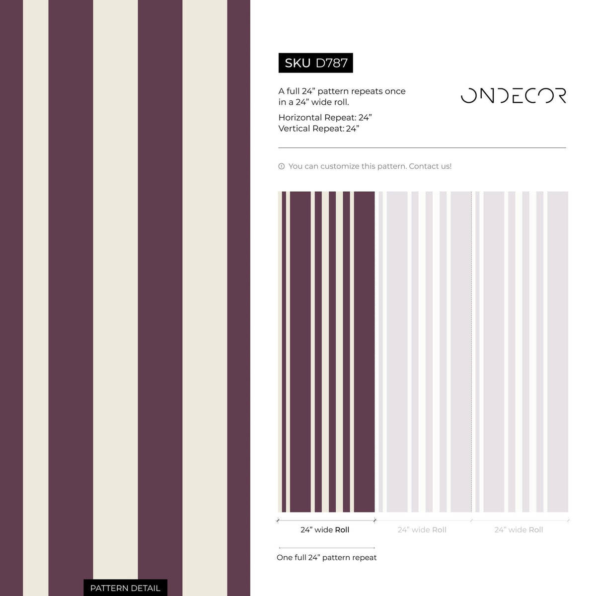Purple Striped Wallpaper Modern Wallpaper Peel and Stick and Traditional Wallpaper - D787 - WallTrend
