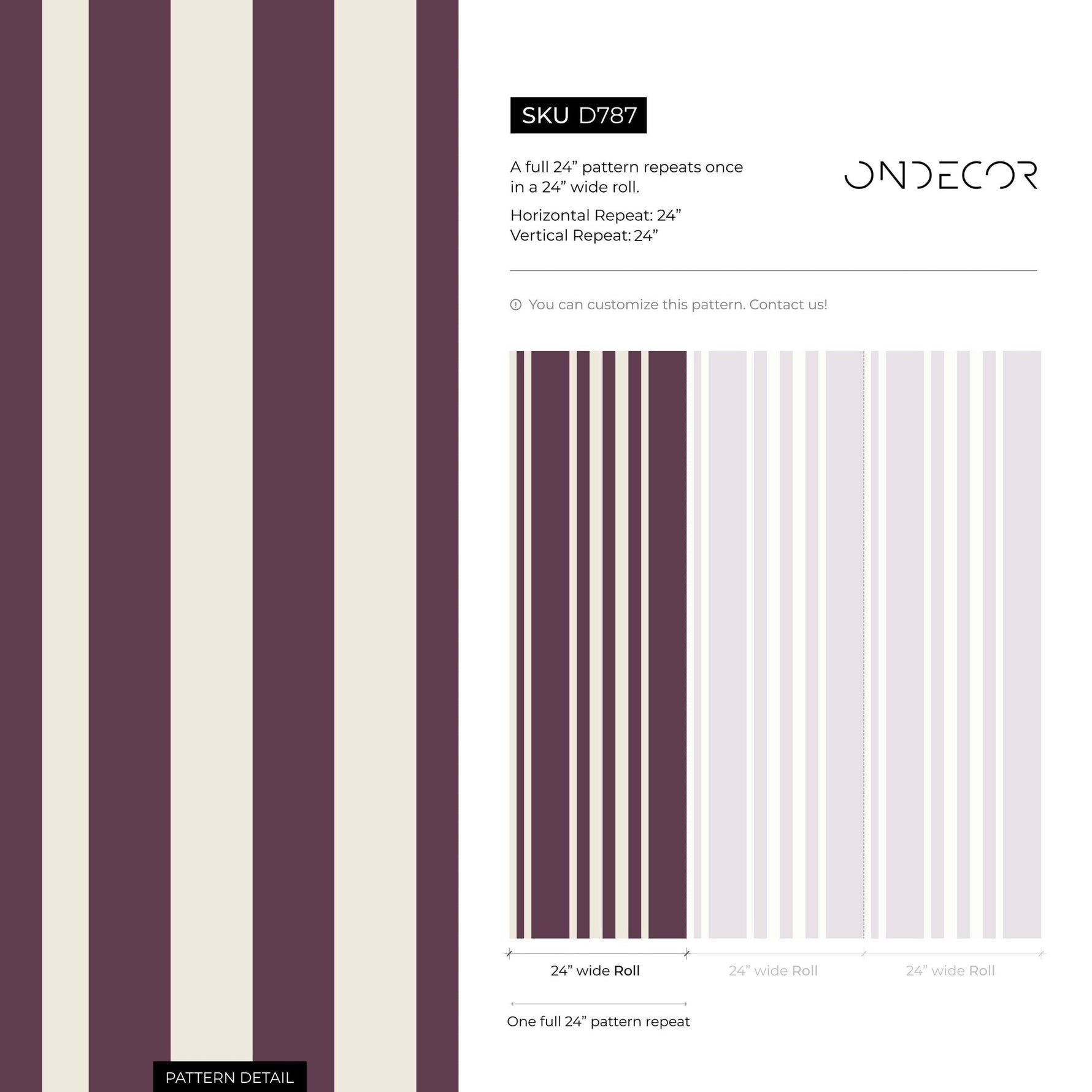 Purple Striped Wallpaper Modern Wallpaper Peel and Stick and Traditional Wallpaper - D787 - WallTrend