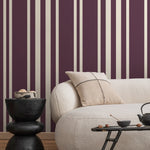 Purple Striped Wallpaper Modern Wallpaper Peel and Stick and Traditional Wallpaper - D787 - WallTrend