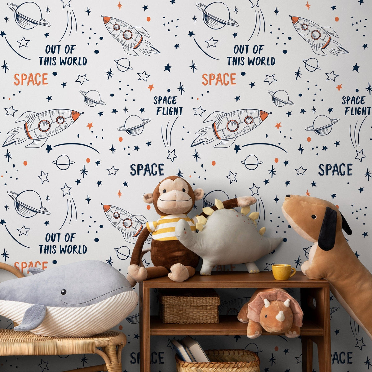 Removable Wallpaper Peel and Stick Wallpaper Wall Paper - Space Doodle Wallpaper - B336 - WallTrend