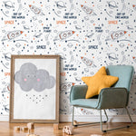 Removable Wallpaper Peel and Stick Wallpaper Wall Paper - Space Doodle Wallpaper - B336 - WallTrend