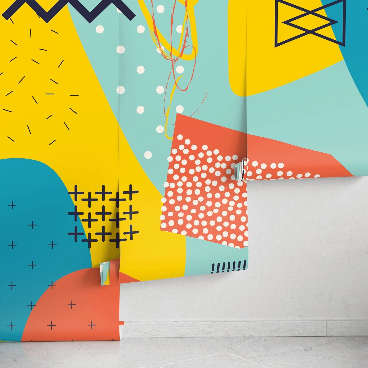 Removable Wallpaper Peel and Stick Wallpaper Wall Paper Wall Mural - Abstract Pop Wallpaper - A518 - WallTrend
