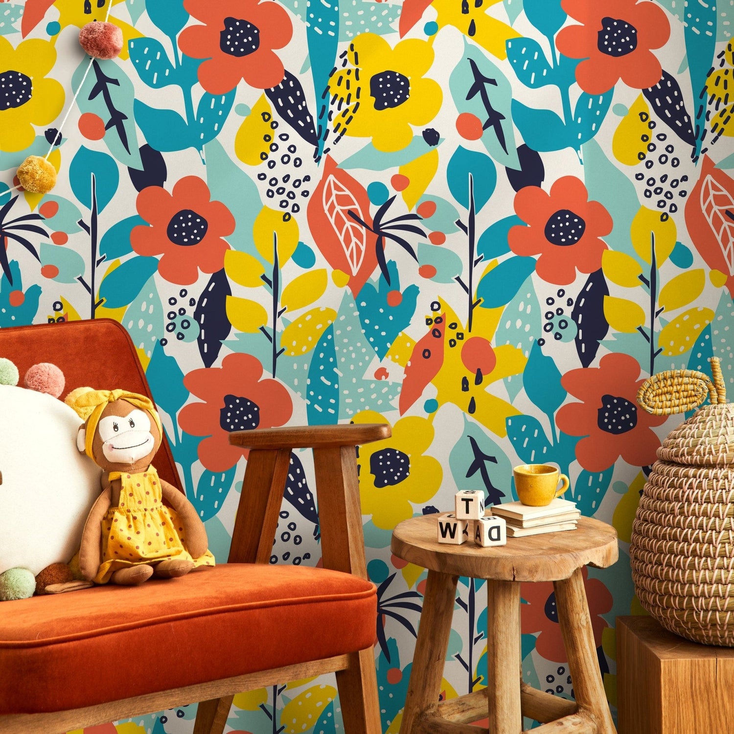 Removable Wallpaper Peel and Stick Wallpaper Wall Paper Wall Mural - Abstract Pop Wallpaper - B991 - WallTrend